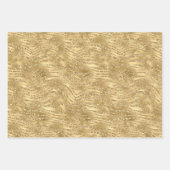 Gouden Glitzy Zebra Print Glitter Inpakpapier Vel (Voorkant)