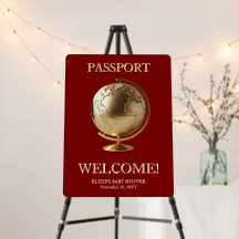 Gouden Globe Paspoort Reis Baby Shower