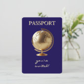 Gouden Globe Paspoort Reisdisplay Shower Informatiekaartje (Staand voorkant)