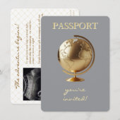 Gouden Globe Paspoort Reisdisplay Shower Informatiekaartje (Voorkant / Achterkant)