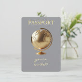 Gouden Globe Paspoort Reisdisplay Shower Informatiekaartje (Staand voorkant)