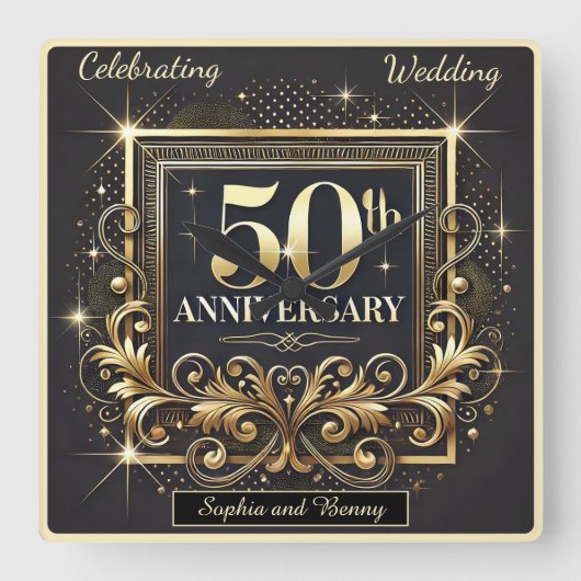 Gouden Gloed: 50-jarig Jubileum Tribuut Vierkante Klok (Voorkant)