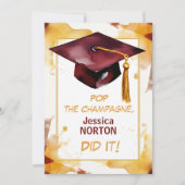 🎓Gouden Gloed Aangepaste Afstudeeraankondiging Kaart (Voorkant)