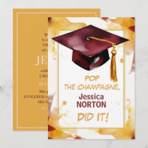 🎓Gouden Gloed Aangepaste Afstudeeraankondiging