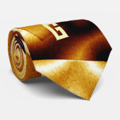 Gouden Gloed Brons Modern Monogrammed Stropdas (Opgerold)