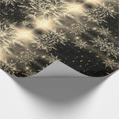 Gouden gloed brons sneeuwvlok inpakpapier (Hoek)