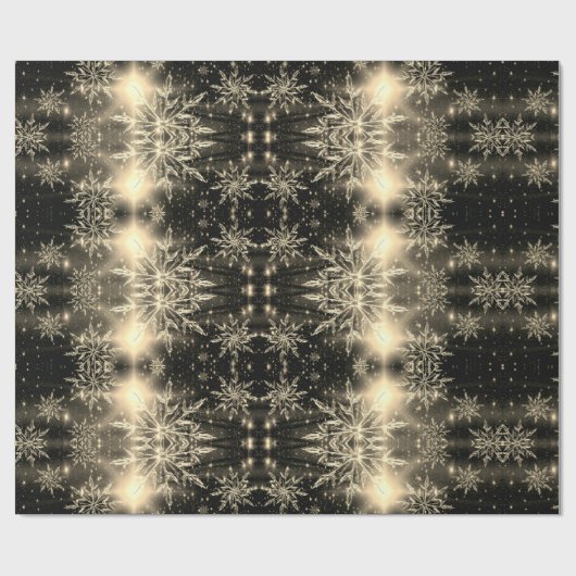Gouden gloed brons sneeuwvlok inpakpapier (Vlak)