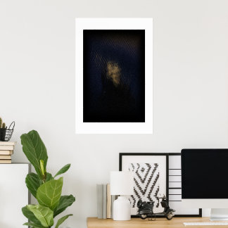 Gouden Gloed Donkere Sfeervolle Abstracte Kunst Poster