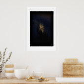 Gouden Gloed Donkere Sfeervolle Abstracte Kunst Poster (Keuken)
