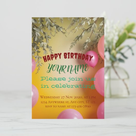 Gouden Gloed: Een Bloeiende Fantasie Viering Kaart (Staand voorkant)