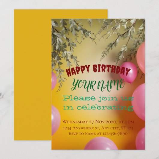 Gouden Gloed: Een Bloeiende Fantasie Viering Kaart (Voorkant / Achterkant)