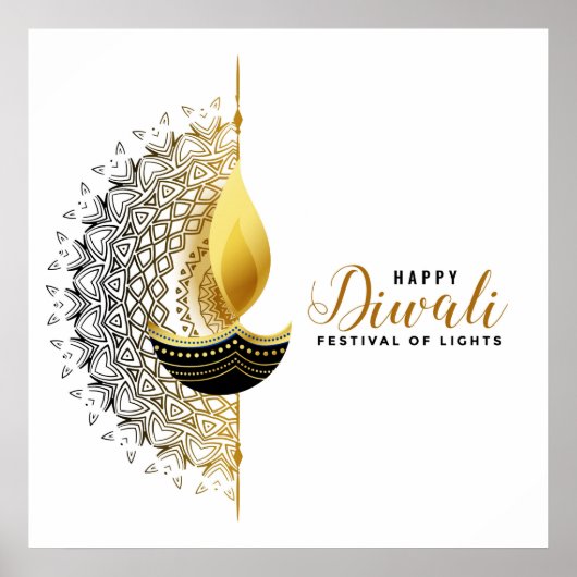 Gouden Gloed: Een Diwali Zegen Poster (Voorkant)