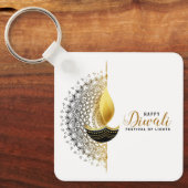 Gouden gloed: een Diwali-zegen Sleutelhanger (Voorkant)
