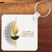 Gouden gloed: een Diwali-zegen Sleutelhanger (Achterkant)