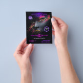 Gouden Gloed in het Donker Neon Afstudeerfeest Flyer (Hand)