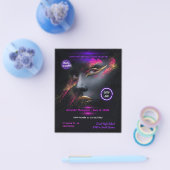 Gouden Gloed in het Donker Neon Afstudeerfeest Flyer (Enkel)