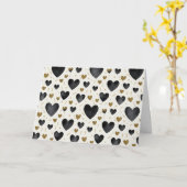 Gouden Gloed & Inkt: Elegante Hart Kaart (Gele Bloem)