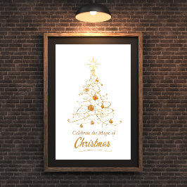 Gouden Gloed Kerstboom Poster