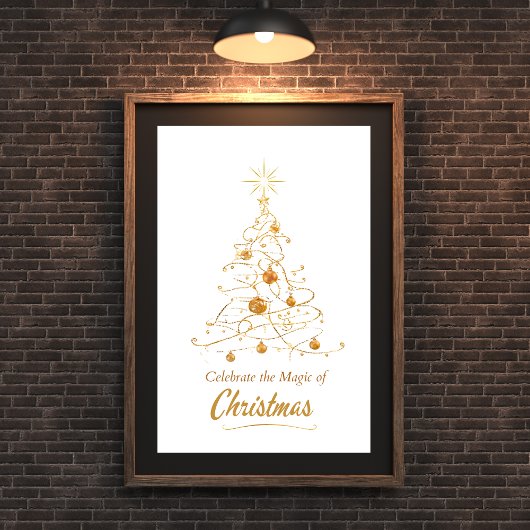 Gouden Gloed Kerstboom Poster