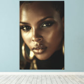 Gouden Gloed Melanine Fierce Portret Canvas Afdruk (Insitu (Houten vloer))