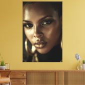 Gouden Gloed Melanine Fierce Portret Canvas Afdruk (Insitu (Woonkamer))