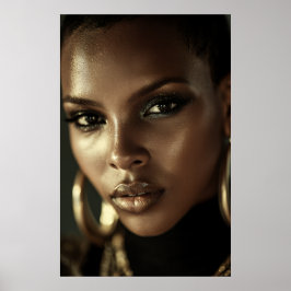 Gouden Gloed Melanine Fierce Portret Poster