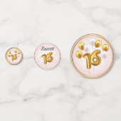 Gouden Gloed Sweet 16 Ballonnen Confetti (Achterkanten)