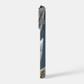 Gouden Gloed Veer- en Bladtextuur iPhone Hoesje (Linkerkant)