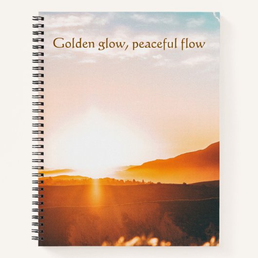 Gouden Gloed Vreedzame Stroom Serene Landschap  Notitieboek (Voorkant)