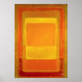 Gouden gloedkleurveld Abstracte Moderne Kunst Poster