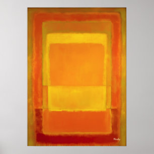 Gouden gloedkleurveld Abstracte Moderne Kunst Poster