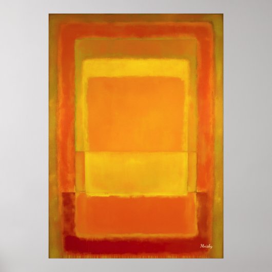 Gouden gloedkleurveld Abstracte Moderne Kunst Poster (Voorkant)