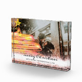 Gouden Gloei Boom Ster Glitter Kerst Foto (Rechts)
