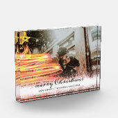 Gouden Gloei Boom Ster Glitter Kerst Foto (Links)