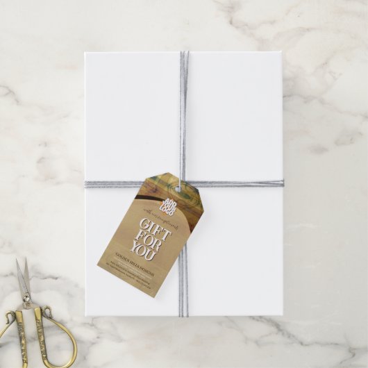 Gouden glooiende heuvels cadeaulabel (Met Touw)
