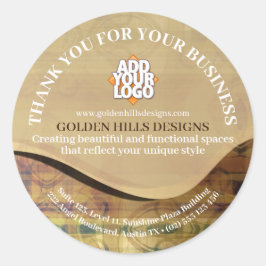 Gouden glooiende heuvels ronde sticker