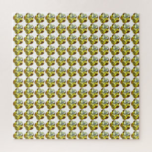 Gouden Glow – Gele Edelsteen Bloem Ontwerp Legpuzzel
