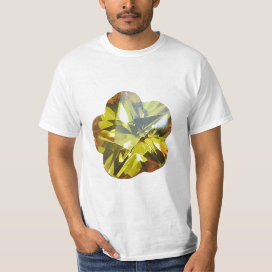Gouden Glow – Gele Edelsteen Bloem Ontwerp T-shirt (Voorkant)