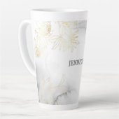 Gouden Glowers op gemarmerd Latte Mok (Linkerhoek)