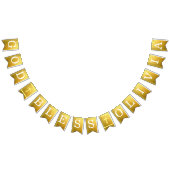 Gouden God zegene 6 letters Naam doop Communie Vlaggetjes (Alle)