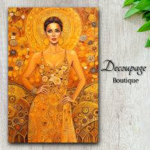Gouden Godin Art Nouveau Pracht Decoupage