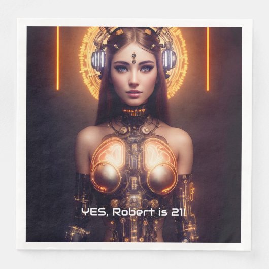 Gouden Godin Cyborg Servet (Voorkant)