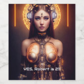 Gouden Godin Cyborg Wijn Etiket (Enkel label)