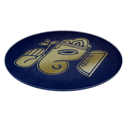 Gouden Godin Ganesha - Glas snijplank (Hoek)