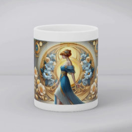 Gouden Godin in Art Nouveau Bloei Koffiemok