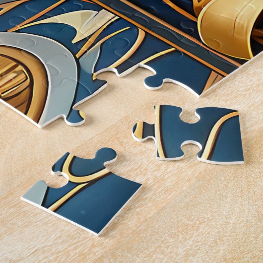 Gouden Godin in Art Nouveau Bloom Legpuzzel (Zijkant)