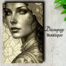 Gouden Godin Kunst Decoupage