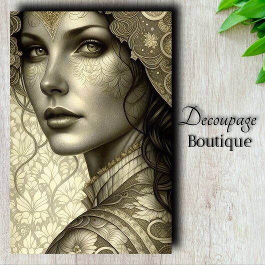 Gouden Godin Kunst Decoupage Tissuepapier