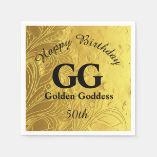 Gouden Godin Vier Gelukkig 50e Verjaardagsfeest Servetten