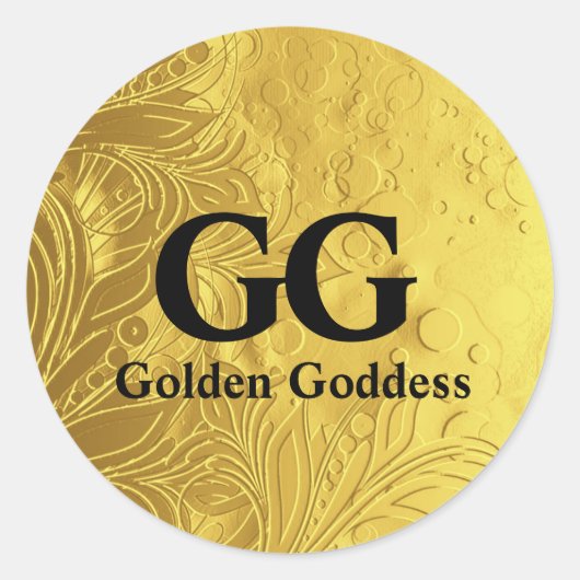 Gouden Godin Vier Gelukkig 50ste Verjaardagsfeest Ronde Sticker (Voorkant)